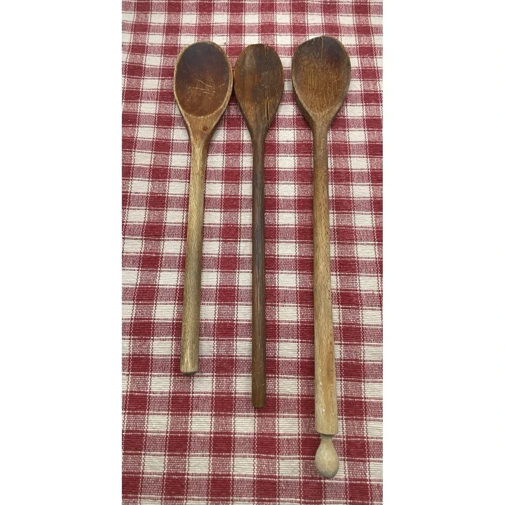 Lot of Vintage Wooden Spoons Kitchen Tools Farmhouse Primitive Decoration